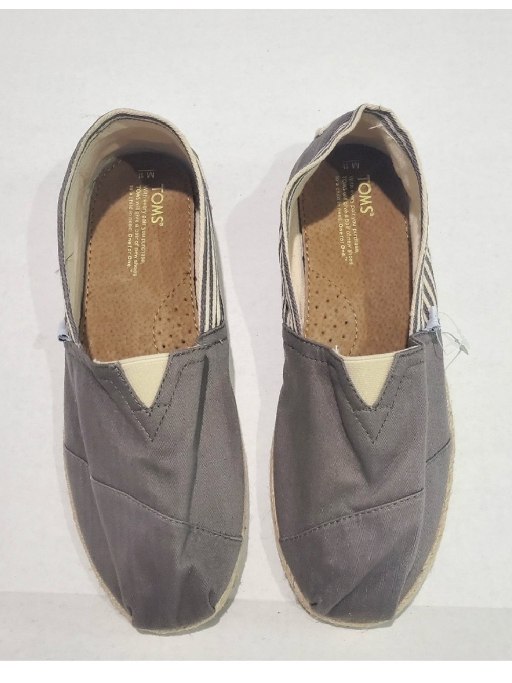 TOMS Men’s Gray Alpargato Canvas Slip-On Loafers
